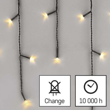 LED udendørs julelyskæde 200 LED/8 indstillinger 8,6m IP44 varm hvid