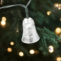 LED udendørs julelyskæde 20xLED/2xAA 2,2 m IP44 multifarvet med klokker