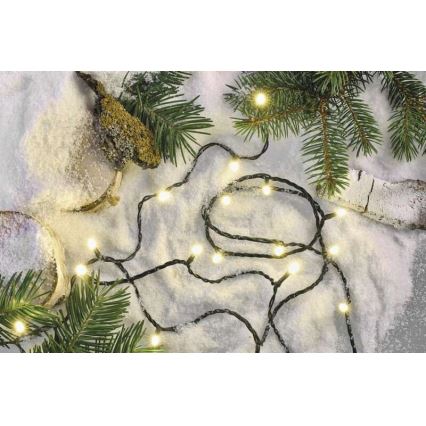 LED udendørs julelyskæde 240 LED/8 funktioner 29 m IP44 varmhvid