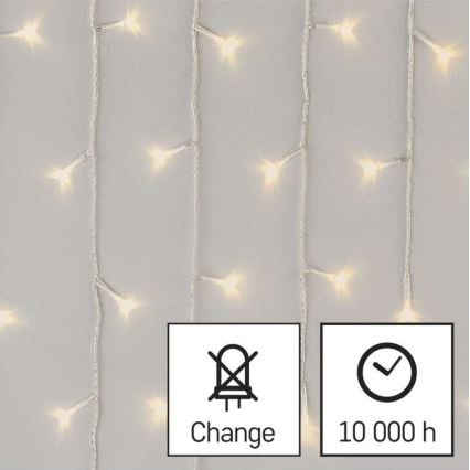 LED udendørs julelyskæde 300xLED/8 funktioner 10m IP44 varm hvid + fjernbetjening