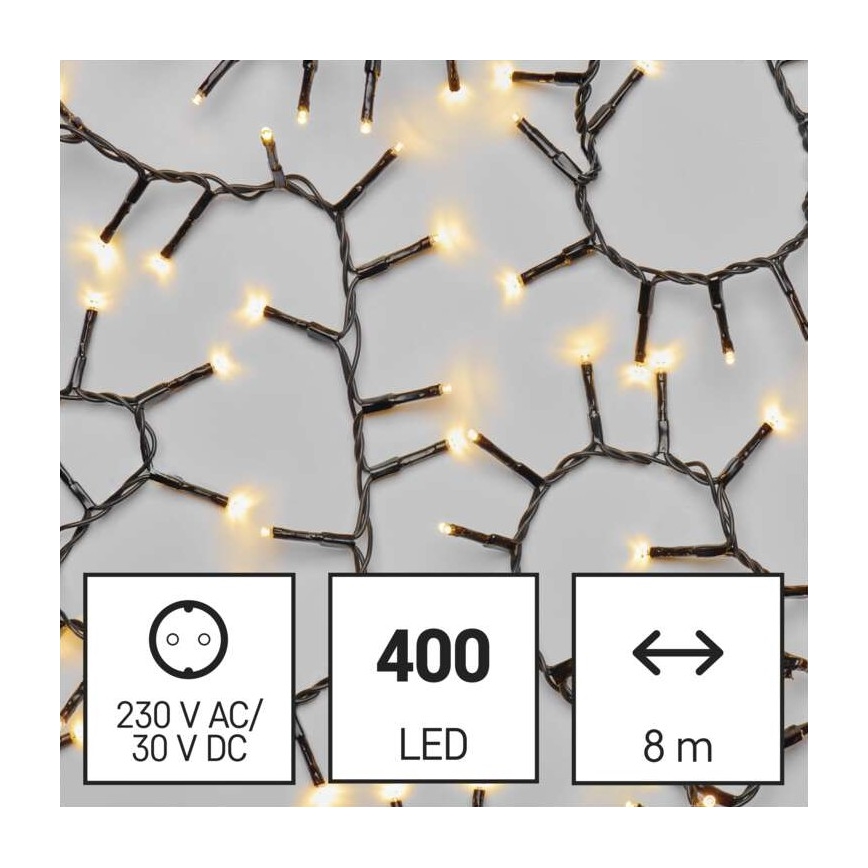 LED udendørs julelyskæde 400xLED/13m IP44 varm hvid