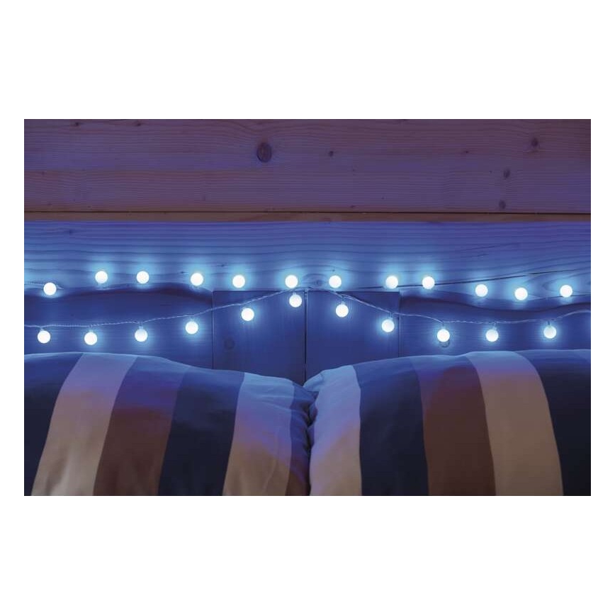 LED udendørs julelyskæde 40xLED/9m IP44 blå