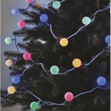LED udendørs julelyskæde 40xLED/9m IP44 flerfarvet