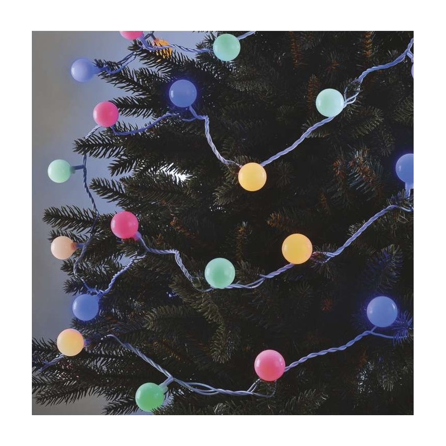 LED udendørs julelyskæde 40xLED/9m IP44 flerfarvet