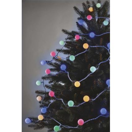 LED udendørs julelyskæde 40xLED/9m IP44 flerfarvet