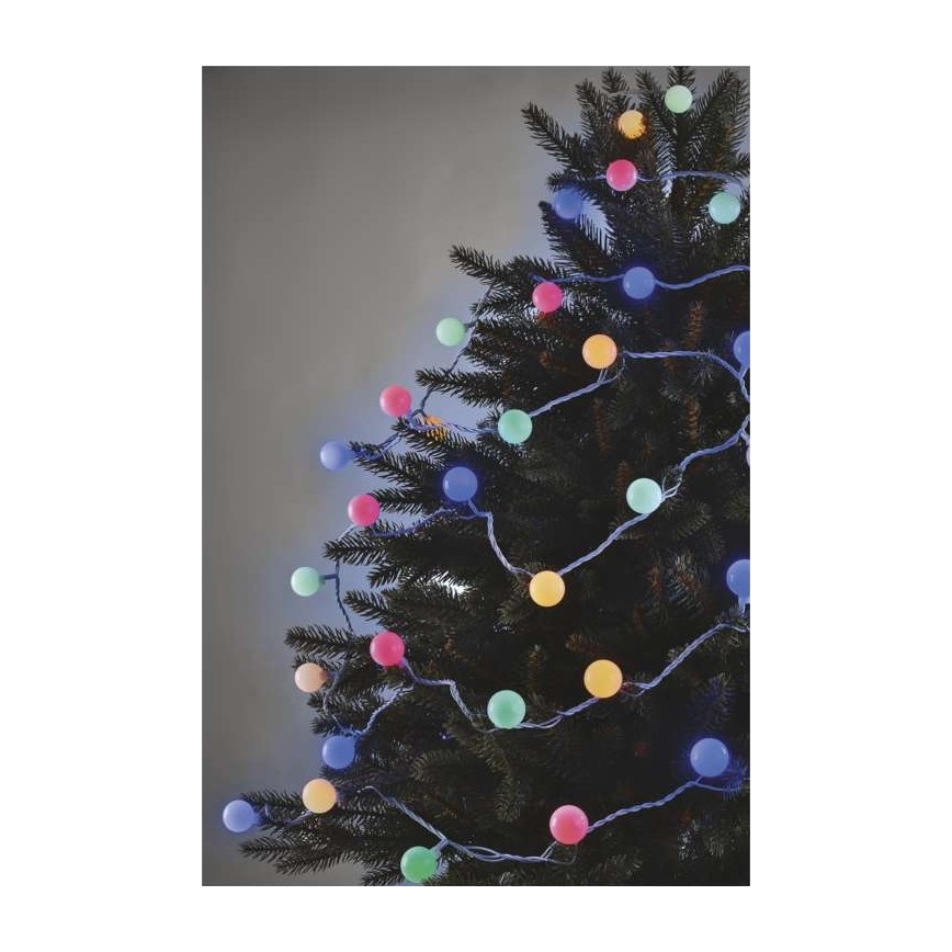 LED udendørs julelyskæde 40xLED/9m IP44 flerfarvet