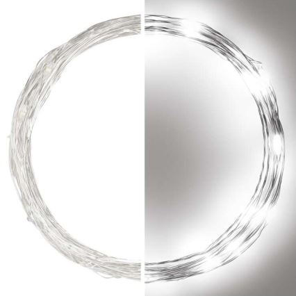 LED udendørs julelyskæde 40xLED/9m IP44 kold hvid
