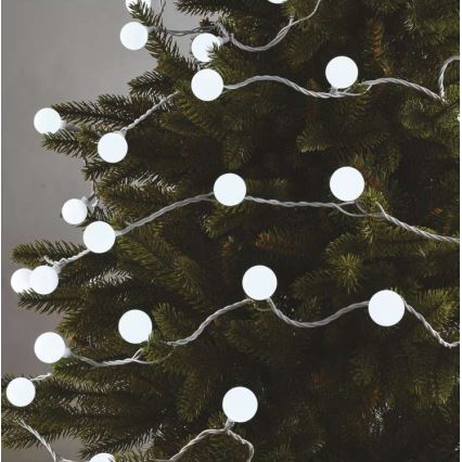 LED udendørs julelyskæde 40xLED/9m IP44 kold hvid