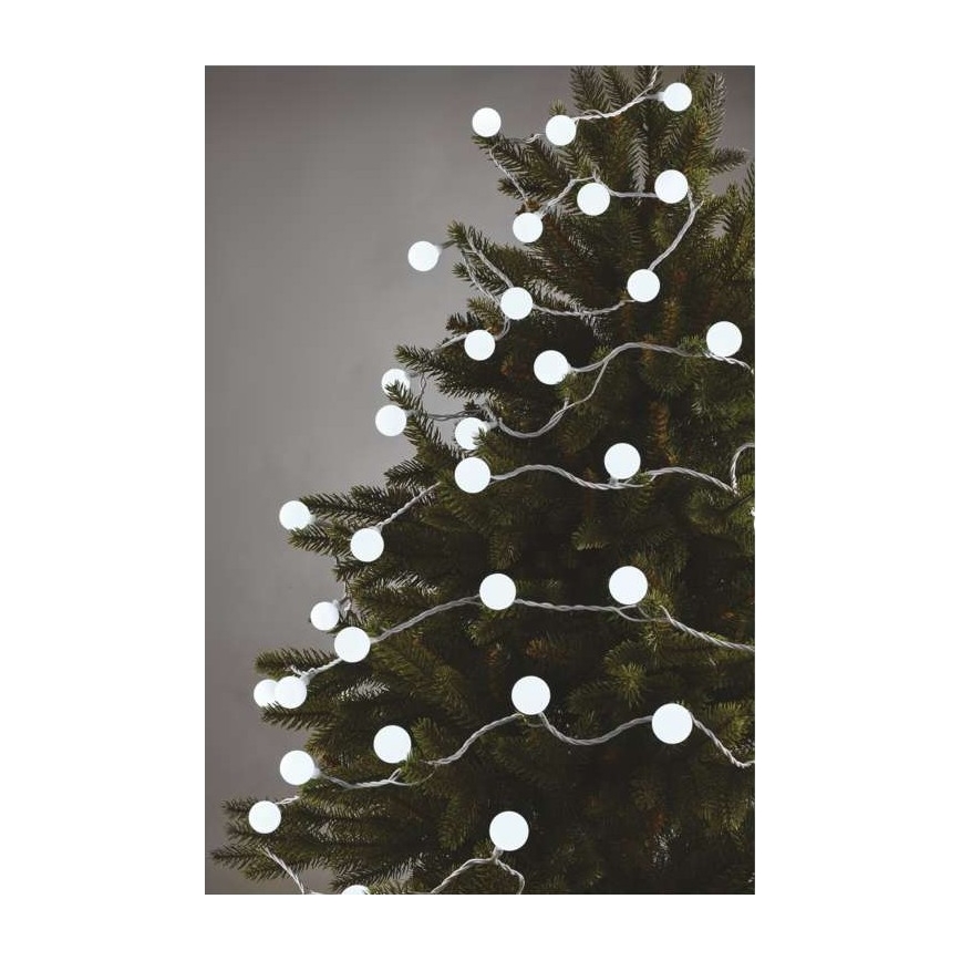 LED udendørs julelyskæde 40xLED/9m IP44 kold hvid