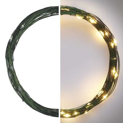 LED udendørs julelyskæde 40xLED/9m IP44 varm hvid