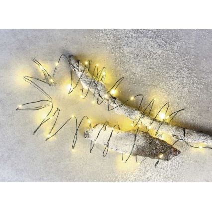 LED udendørs julelyskæde 40xLED/9m IP44 varm hvid