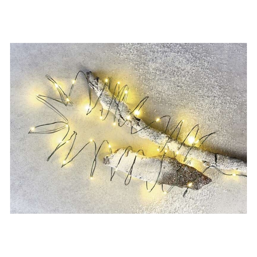 LED udendørs julelyskæde 40xLED/9m IP44 varm hvid