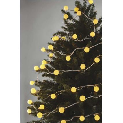 LED udendørs julelyskæde 40xLED/9m IP44 varmhvid