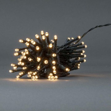 LED udendørs julelyskæde 48xLED/7 funktioner/3xAA 4,1m IP44 varm hvid