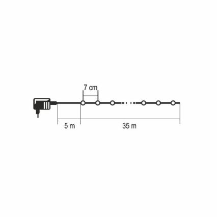 LED udendørs julelyskæde 500xLED/230V 8 funktioner 40 m IP44 kold hvid