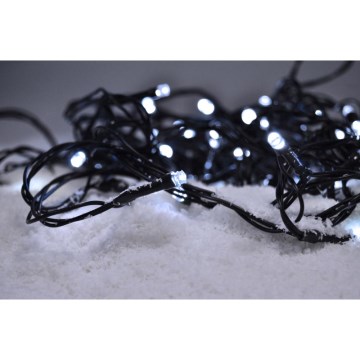 LED udendørs julelyskæde 500xLED/8 funktioner IP44 55 m kold hvid