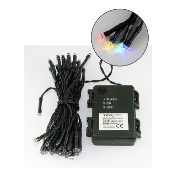 LED udendørs julelyskæde 50xLED/2 funktioner 5,4m IP44 multifarvet