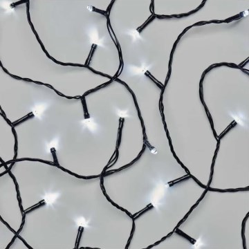 LED udendørs julelyskæde 50xLED/5m IP44 kold hvid