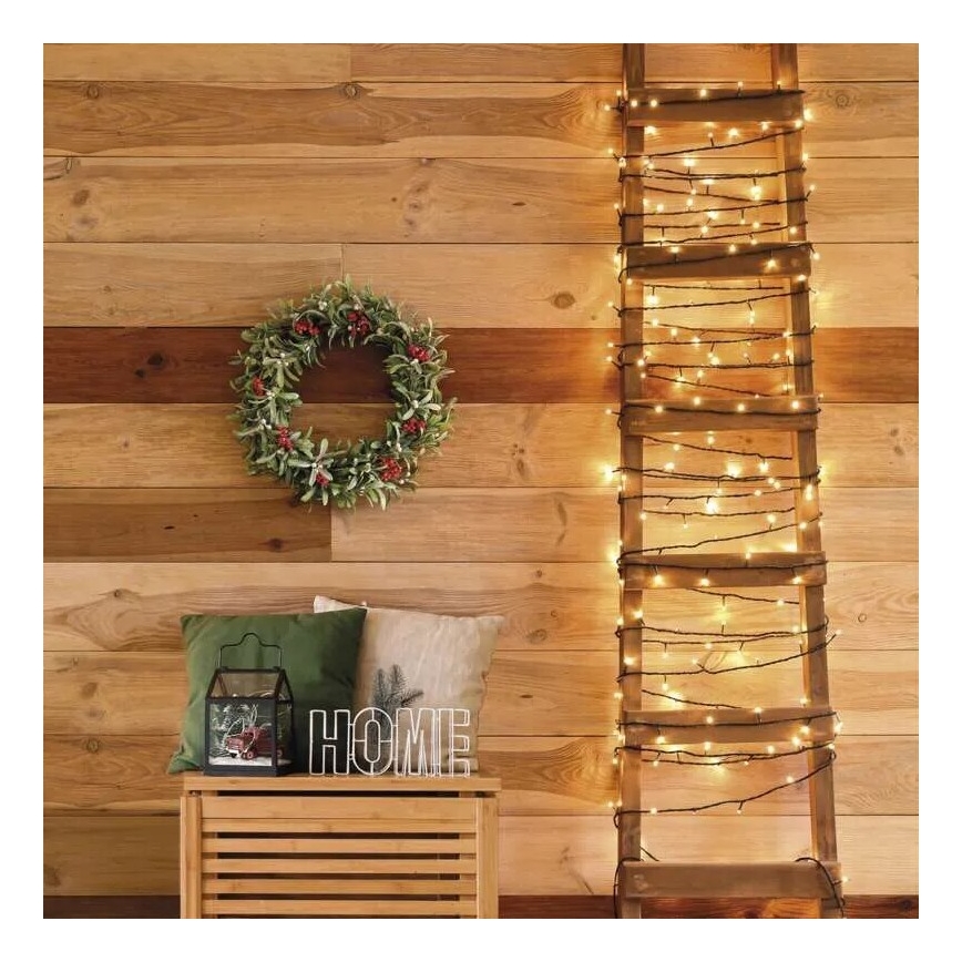 LED udendørs julelyskæde 50xLED/5m IP44 varm hvid