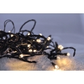 LED udendørs julelyskæde 50xLED/8 funktioner/3xAA 8m IP44 varm hvid