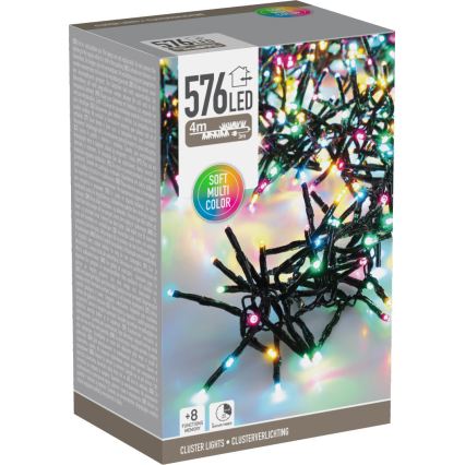 LED udendørs julelyskæde 576xLED/230V/8 funktioner 7,2 m IP44 multifarvet