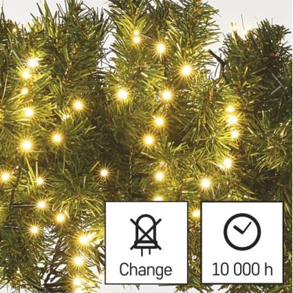 LED udendørs julelyskæde 600xLED/17m IP44 varm hvid