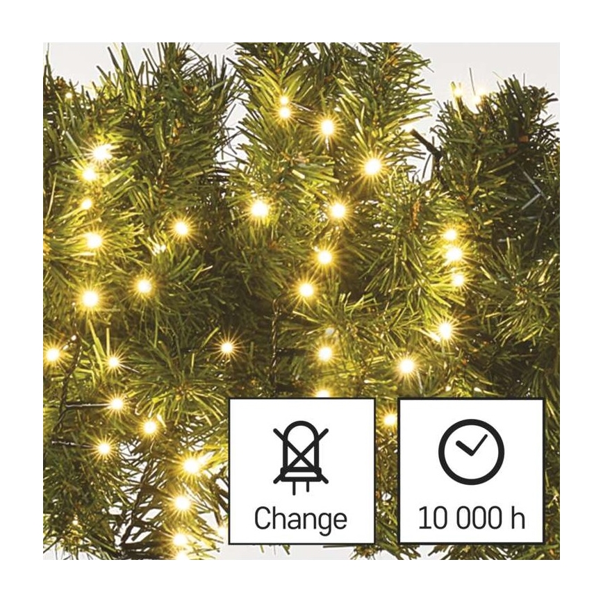 LED udendørs julelyskæde 600xLED/17m IP44 varm hvid