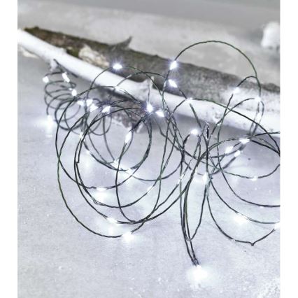 LED udendørs julelyskæde 75xLED/12,5m IP44 kølig hvid
