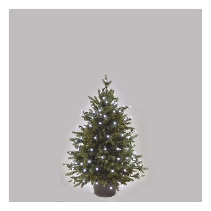LED udendørs julelyskæde 80xLED/8 funktioner 13 m kold hvid IP44