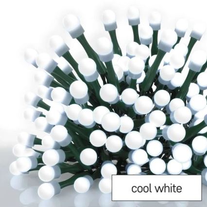 LED udendørs julelyskæde 80xLED/8 funktioner 13 m kold hvid IP44