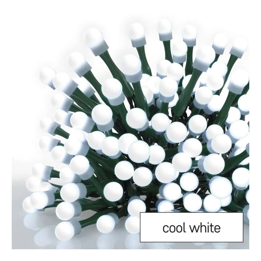 LED udendørs julelyskæde 80xLED/8 funktioner 13 m kold hvid IP44