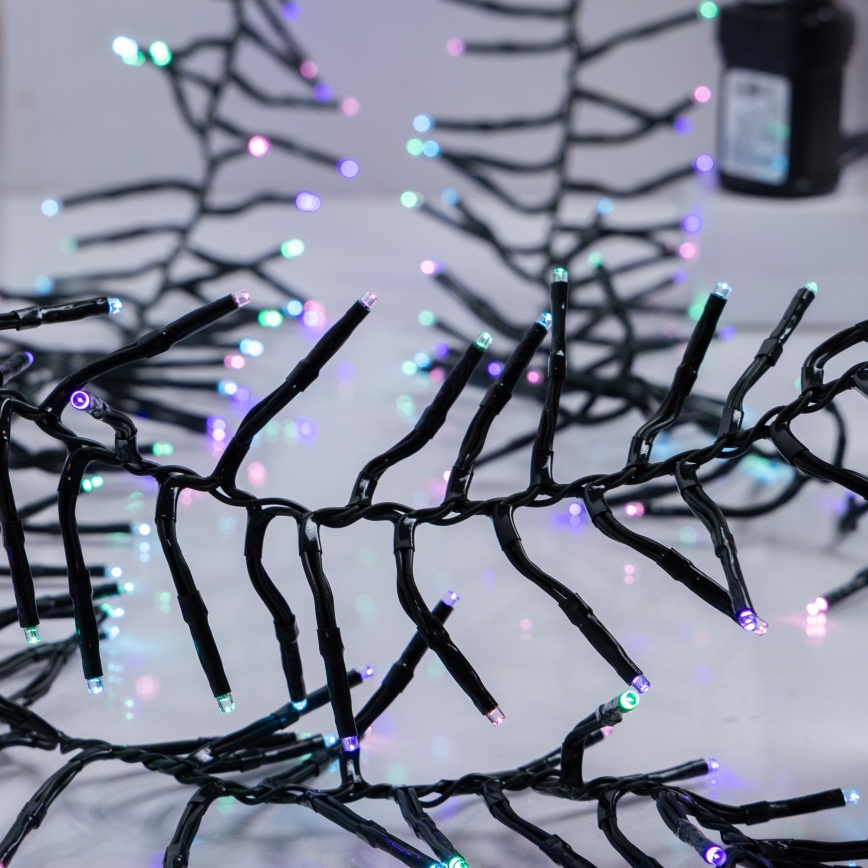 LED udendørs julelyskæde CLUSTER 768xLED/8 funktioner 9 m IP44 varm hvid