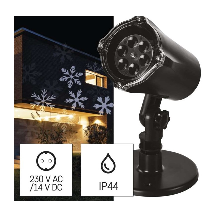 LED udendørs juleprojektor LED/3,6W/230V IP44 kold hvid
