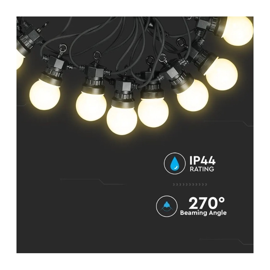 LED Udendørs lyskæde STRING 5m 10xLED/0,5W/230V IP44 3000K