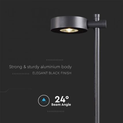 LED udendørs lampe 7W/230V 3000K IP65 sort 102 cm