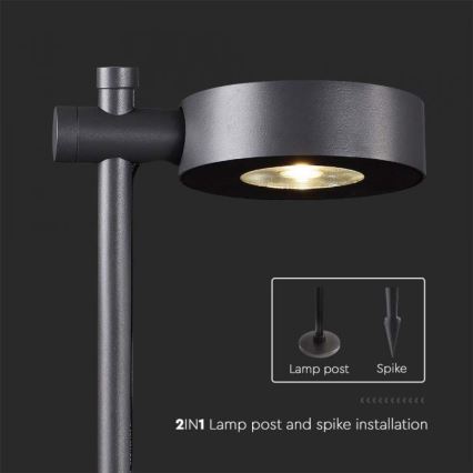 LED udendørs lampe 7W/230V 3000K IP65 sort 102 cm