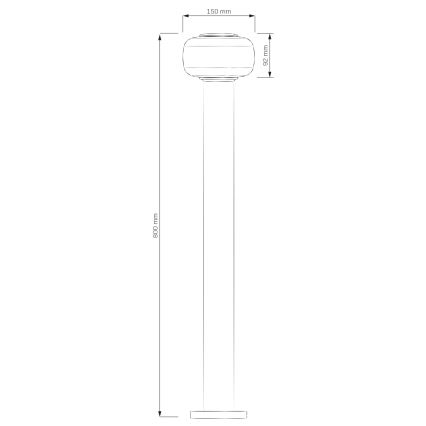 LED udendørs lampe MALAGA LED/12W/230V 80 cm IP44 sort