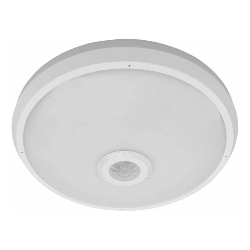 LED udendørs loftarmatur med bevægelses- og skumringssensor, LED/16W/230V, Ø 28,5 cm, IP54, hvid