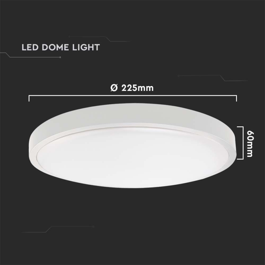 LED Udendørs loftlampe med sensor LED/24W/230V 6500K IP44 hvid