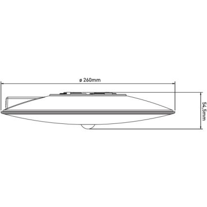 LED udendørs loftlampe med sensor VISTA LED/15W/230V Ø 26 cm IP54 hvid
