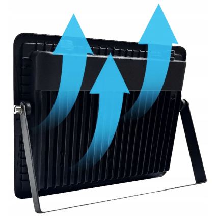 LED-udendørsreflektor med bevægelses- og skumringssensor, 100 W, 230 V, 4500 K, IP65, sort