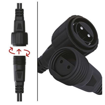 LED udendørs lyskæde, 100 LED, 15 m, IP44, kold hvid