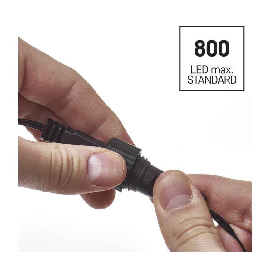 LED udendørs lyskæde, 100 LED, 15 m, IP44, kold hvid