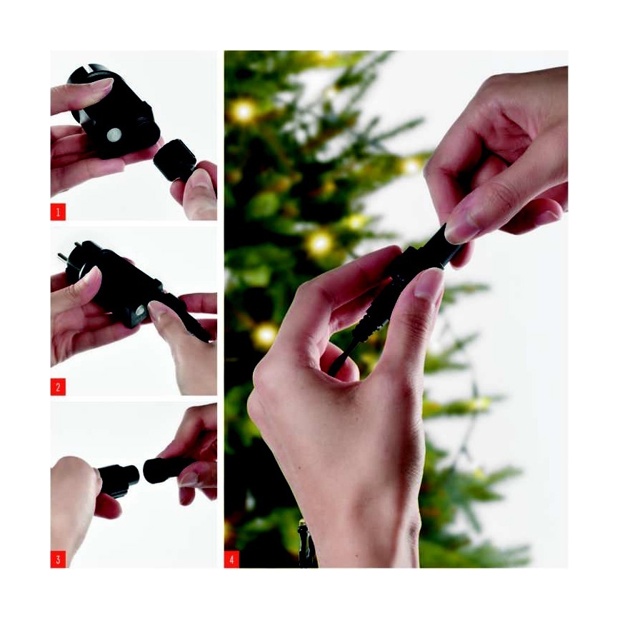 LED udendørs lyskæde, 100 LED, 15 m, IP44, kold hvid