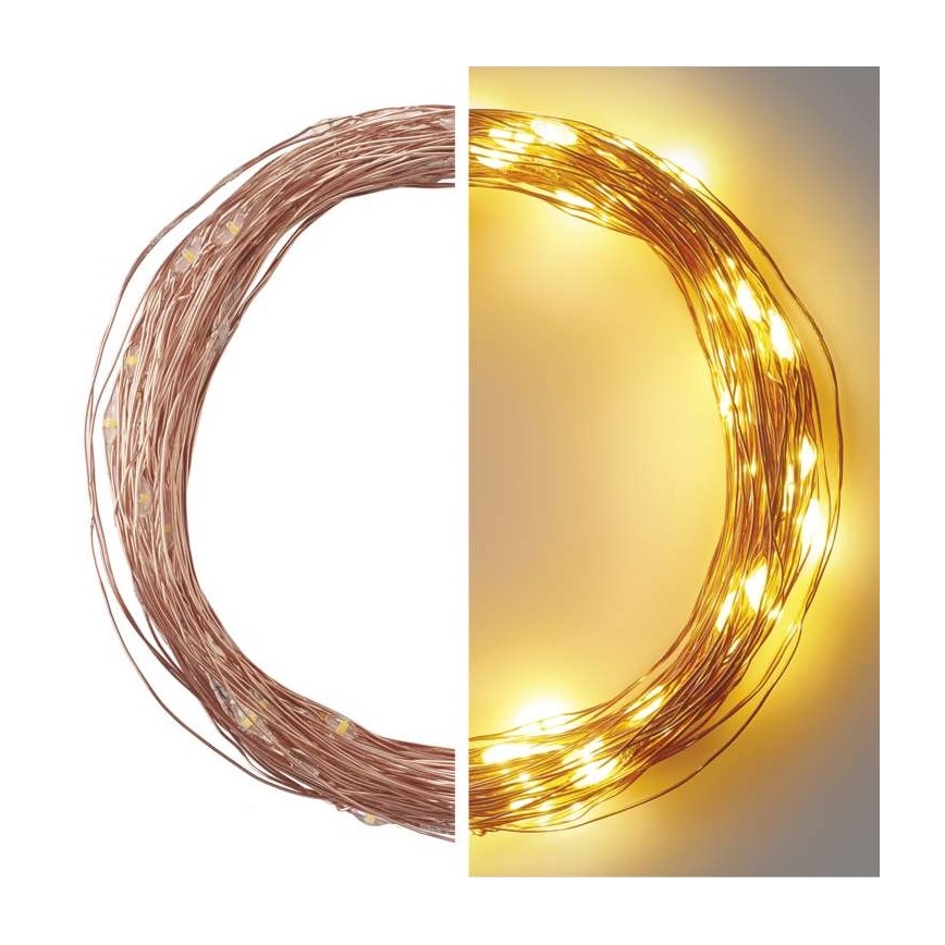 LED udendørs lyskæde 100 LED / 15 m IP44 varm hvid