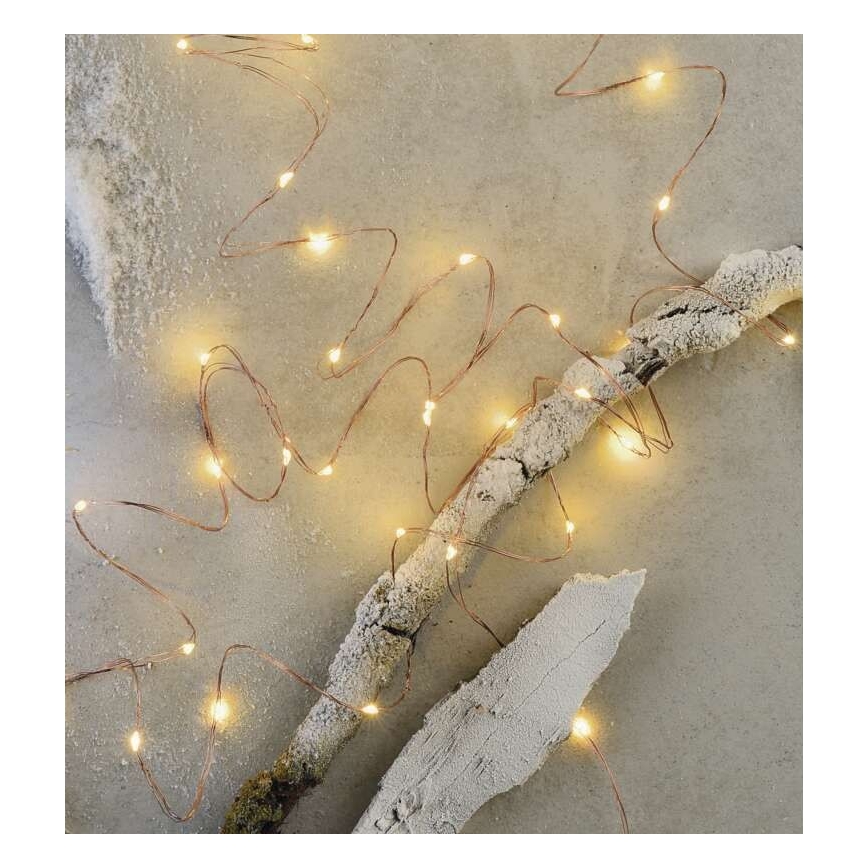 LED udendørs lyskæde 100 LED / 15 m IP44 varm hvid