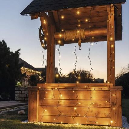 LED udendørs lyskæde 100xLED/1x2m IP44 varm hvid