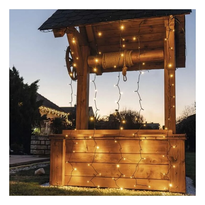 LED udendørs lyskæde 100xLED/1x2m IP44 varm hvid