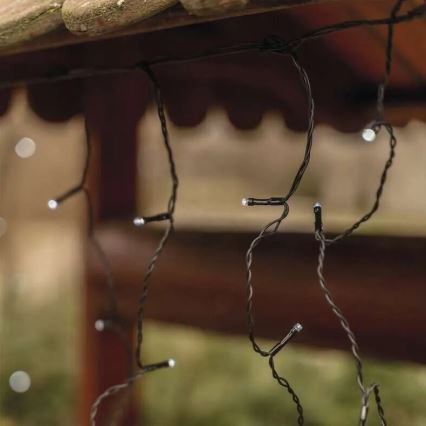 LED udendørs lyskæde 100xLED/2,5x0,9m IP44 kold hvid