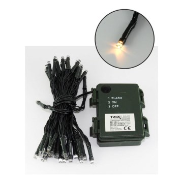 LED  udendørs lyskæde 100xLED/2 funktioner/3xAA 10,8m IP44 varm hvid